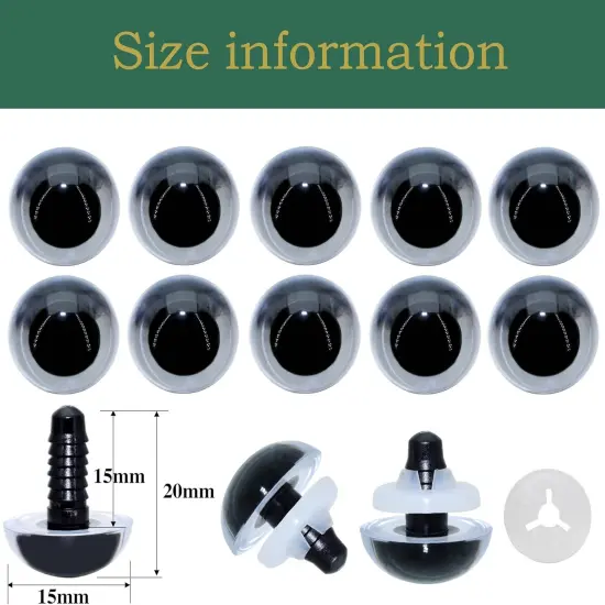 50Pcs 15mm Colorful Solid Plastic Safety Eyes {3}