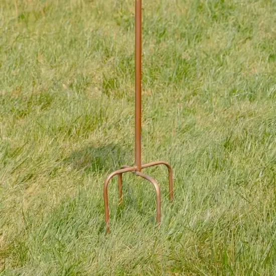 Copper Finish Iron Garden Birdhouse with Stake, Perch and Weather-Resistant Roof {5}