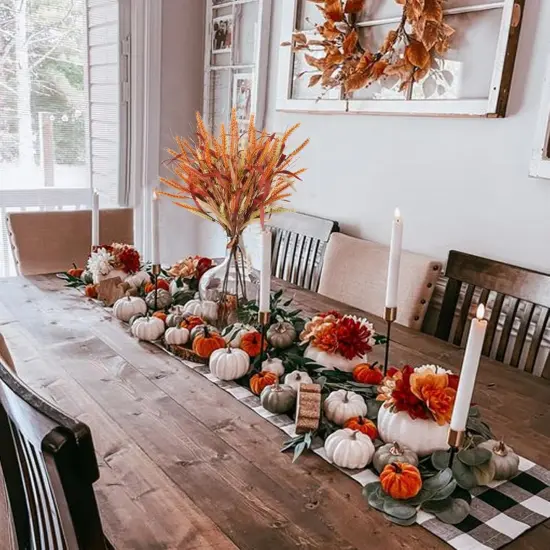 6 Pcs Fall Leaves Stems - 22.4" {4}