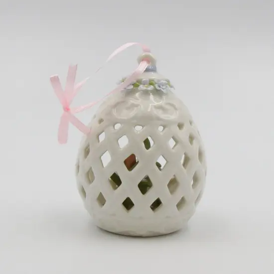 Ceramic Butterfly with Flowers inside Carved Egg Dome Ornament, Home D&eacute;cor, Gift for Her, Gift for Mom, Kitchen D&eacute;cor, Spring D&eacute;cor {5}