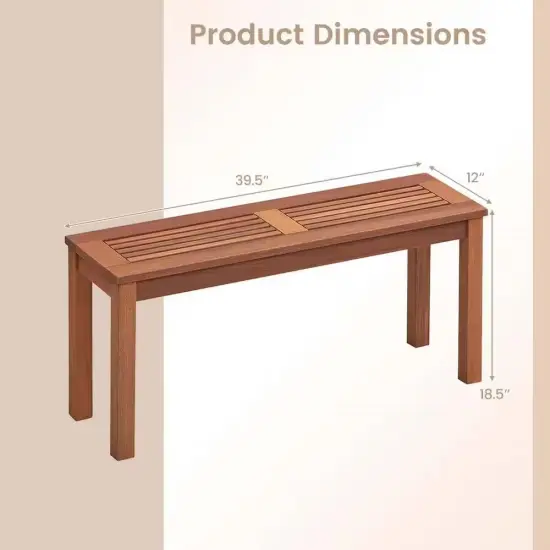 Wooden Outdoor Bench Backless for Patio and Garden Seating {5}