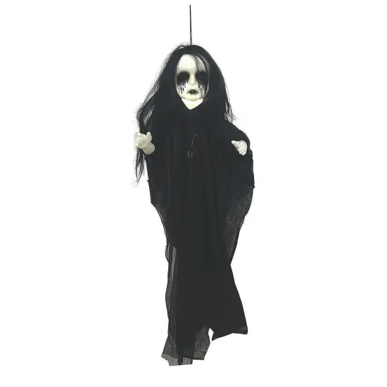 29.5 x 43.25 Inch Light Up Hanging Undead Girl Halloween Decoration {1}