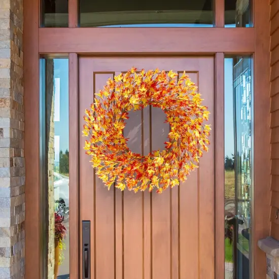 20 inch Artificial Forsythia Flower Wreath Spring Summer Fall Winter Wreath {2}