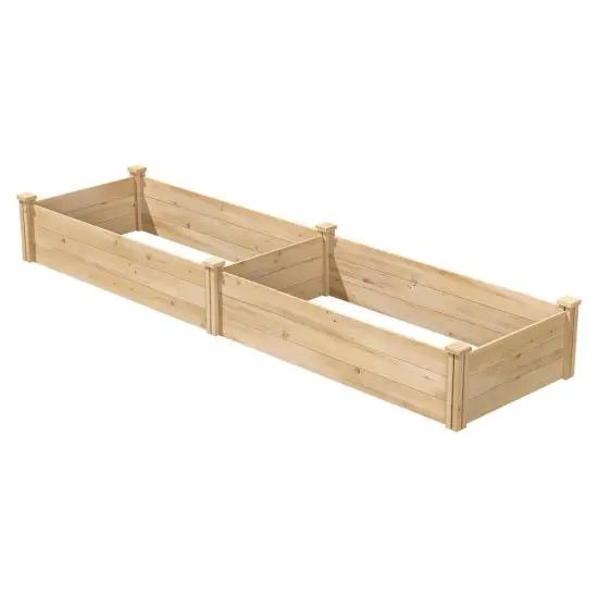 Natural Cedar Wood 8ft Raised Garden Bed with Dovetail Interlocking {1}