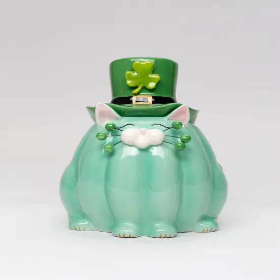 Ceramic Saint Patrick Whisker Cat Candy Box, Saint Patrick Decor, Saint Patrick Gift, Gift for Her, Gift for Mom {2}