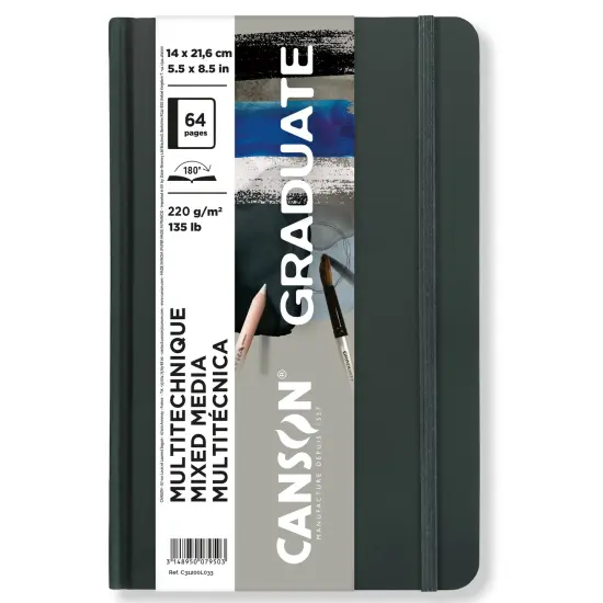 Canson Graduate Mixed Media Book Grey 5.5"x8.5"-32 sheets {1}
