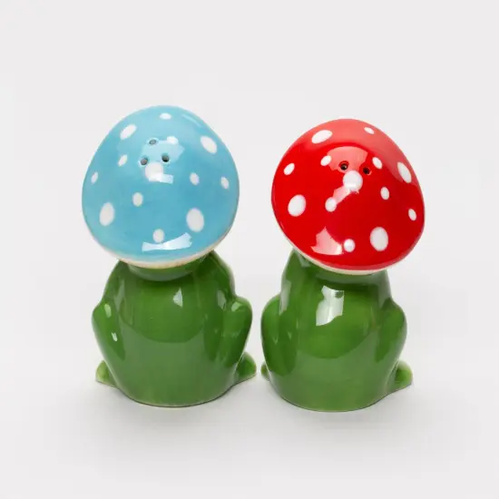 Ceramic Mushroom Frog Salt And Pepper Shakers, Home Décor, Gift for Her, Gift for Mom, Kitchen Décor, Farmhouse Décor, Nature Lover Gift {3}