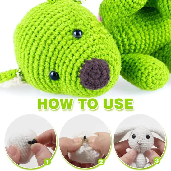 200pcs Crochet Safety Eyes and Noses with Washers (6mm to 14mm) {3}