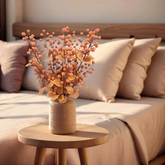 10 Pcs Artificial Fall Berry Stems for Fall - (Orange) {1}