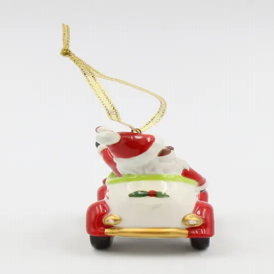 Ceramic African American Santa Driving A Car Ornament, Home D&eacute;cor, Gift for Her, Mom, Him, Dad, Christmas tree D&eacute;cor, Wall Decor {3}