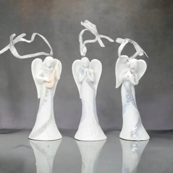 Ceramic Christmas Tree Angel Ornaments-Set of 3, Home D&eacute;cor, Gift for Her, Gift for Mom, Religious D&eacute;cor, Christmas D&eacute;cor {1}
