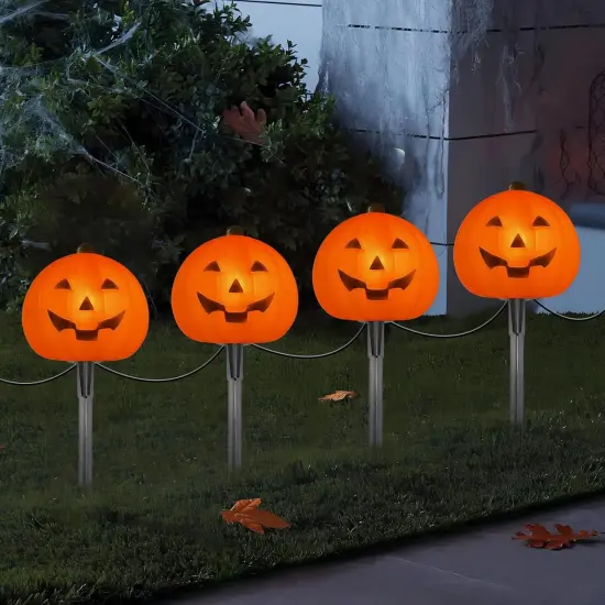 4PCS Halloween Pumpkin Pathway Lights {5}