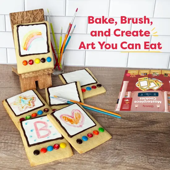 Baketivity Masterpiece Cookies Kids Baking Kit - Cooking Kit for Kids with Premeasured Ingredients, Step by Step Instructions, Paint Brushes, Art Lessons -... {2}