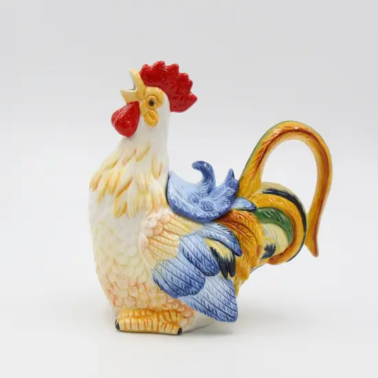 Ceramic Rainbow Rooster Teapot, Gift for Her, Gift for Mom, Tea Party D&eacute;cor, Caf&eacute; D&eacute;cor, Farmhouse Kitchen D&eacute;cor {3}