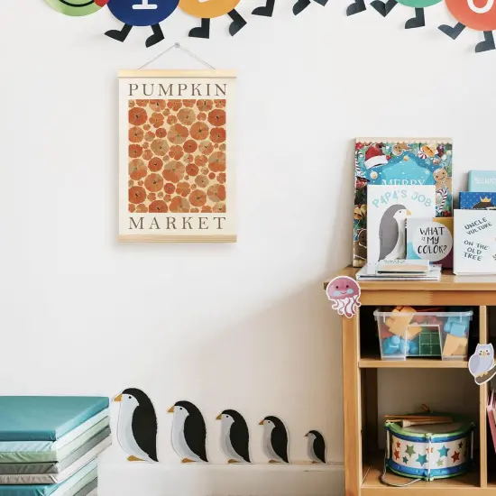 Fall Pumpkin Market Poster Hanger Frame, Autumn Pumpkin Flowers Hanging {2}