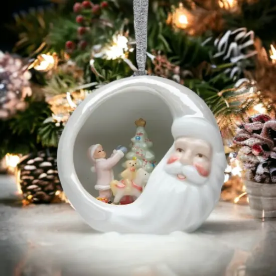 Ceramic Santa Ornament - Tree Decorating, Home D&eacute;cor, Gift for Her, Gift for Mom, Kitchen D&eacute;cor, Christmas D&eacute;cor {1}