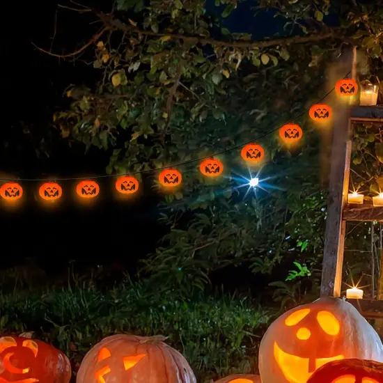 Summerween Decorations &ndash; 8.5FT Plug-in Pumpkin String Lights {5}