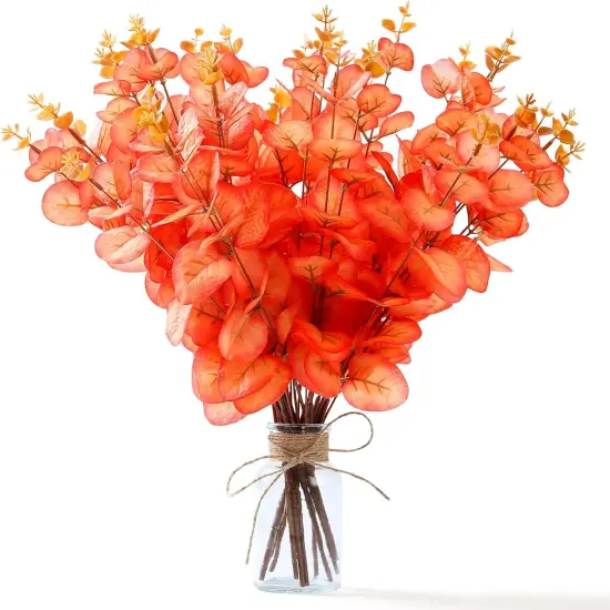 10 Pcs Fall Eucalyptus Stems - 13.4 inch (Autumn) {1}