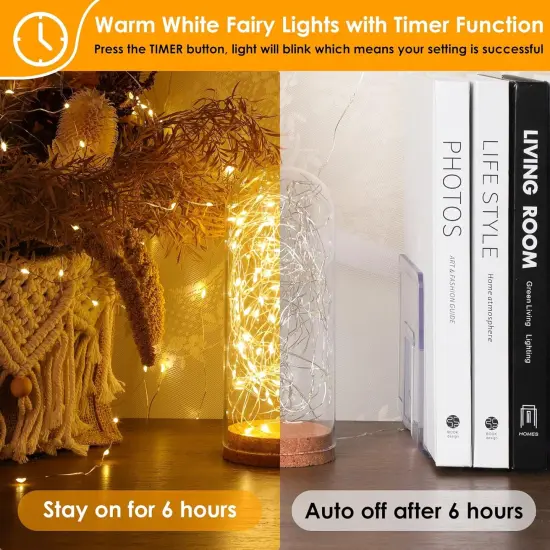 3 Pack 33FT Fairy Lights Battery Operated with Remote and Timer {4}