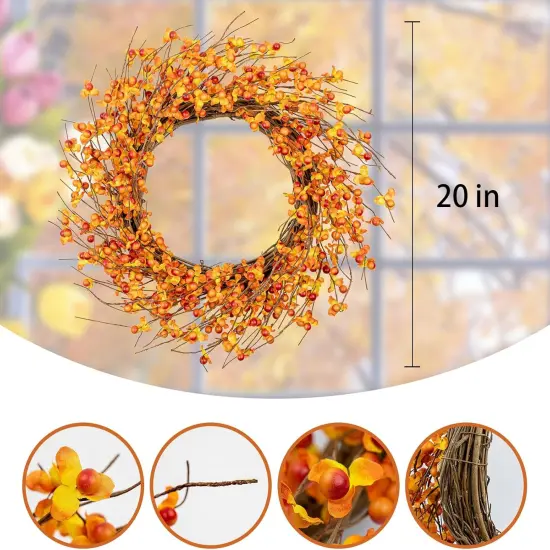 20 Inch Artificial Fall Wreath - Multicolor-1 {5}