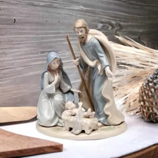 Ceramic Large Holy Family Nativity Figurine, Christmas D&eacute;cor, Religious D&eacute;cor, Religious Gift, Church D&eacute;cor, Baptism Gift, Easter Decor {2}