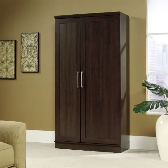 Multi-Purpose Living Room Kitchen Cupboard Storage Cabinet Armoire in Mocha Brown {5}