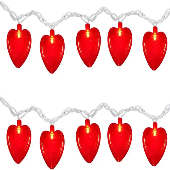alentine's Day Glitter Red Heart Lights &ndash; 8.5Ft {1}