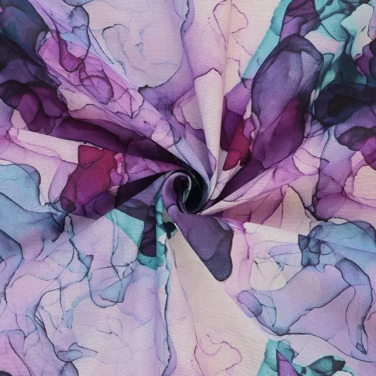 Mook Fabrics Smoke Print Cotton Fabric [108 in. Wide] - By The Yard Purple/Teal {2}