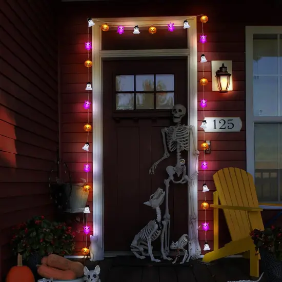 30 LED Pumpkin Bat Ghost Spooky Halloween Decorations {3}