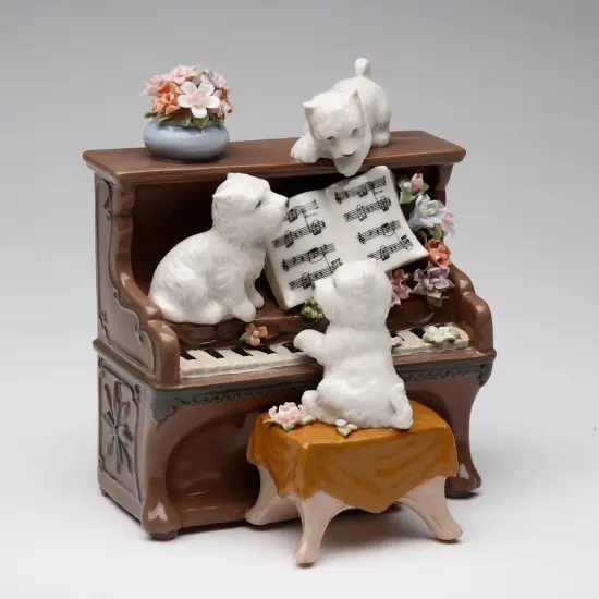 Ceramic Dogs Playing Piano Music Box, Home D&eacute;cor, Gift for Her, Gift for Mom, Kitchen D&eacute;cor, Dog Lover Gift, Pet Loss Gift {3}