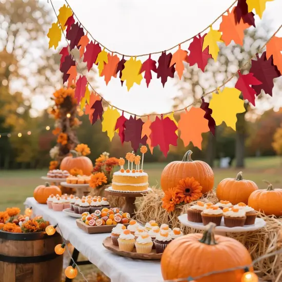 2 Pcs - Fall Leaves Garland Decorations {3}
