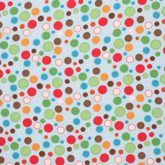 Mook Fabrics Multi Circle Flannel Fabric [43 in. Wide] - By The Yard Blue {1}