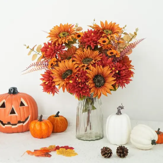 2 Pcs Fall Sunflowers Artificial Home Centerpiece {5}