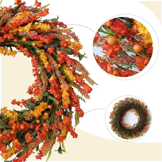 22 Inch Fall Flower Wreath {2}