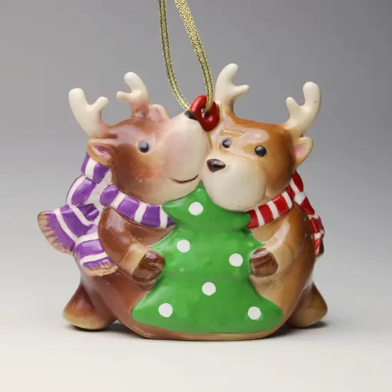 Ceramic Christmas Reindeers Ornament, Home D&eacute;cor, Gift for Her, Gift for Mom, Kitchen D&eacute;cor, Christmas D&eacute;cor {3}