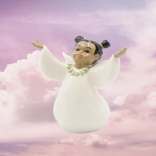 Ceramic African American Guardian Angel, Home D&eacute;cor, Religious D&eacute;cor, Religious Gift, Church D&eacute;cor, Baptism Gift {1}