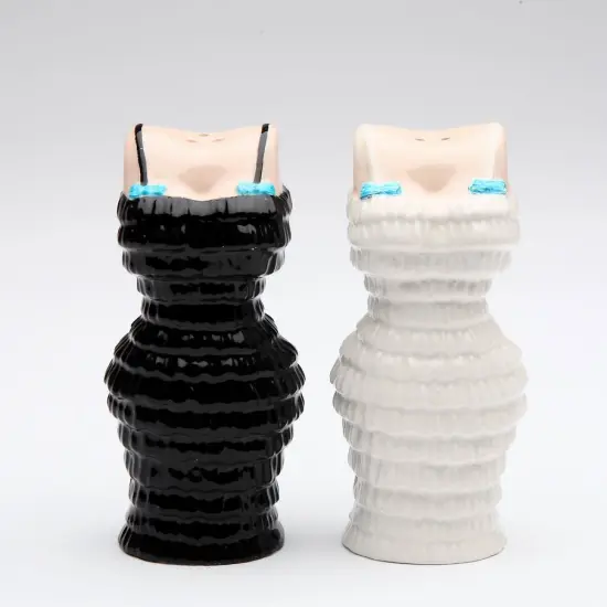 Ceramic Black & White Dress Salt & Pepper Shakers, Home D&eacute;cor, Gift for Her, Gift for Mom, Gift for Friend or Coworker, Kitchen D&eacute;cor {3}