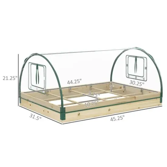Raised Garden Bed Planter Box Combo with Greenhouse for Vegetables & Herbs {5}