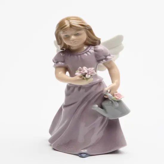Ceramic Angel In Lavender Dress Figurine, Home D&eacute;cor, Religious D&eacute;cor, Religious Gift, Church D&eacute;cor, Baptism Gift {3}