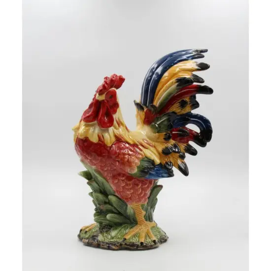 Ceramic Red Rooster Statue, Home D&eacute;cor, Gift for Her, Gift for Mom, Kitchen D&eacute;cor, Farmhouse D&eacute;cor, Fall Decor {2}