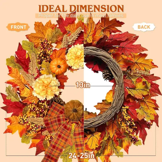 24 Inch Fall Wreaths - Orange {2}