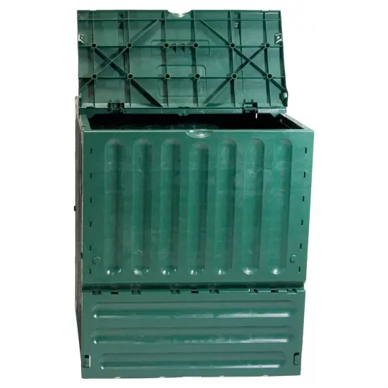 Green Recycled Plastic 110 Gallon Compost Bin with Dual Lids and Easy-Lock Assembly {4}