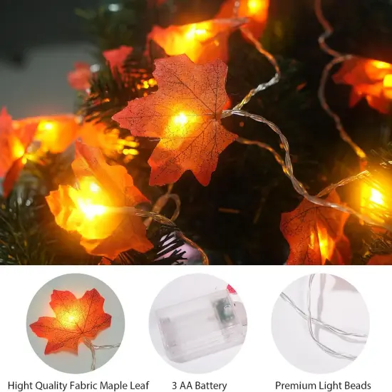 Total 30Ft 60LED Fall Leaf Decor String Lights {2}