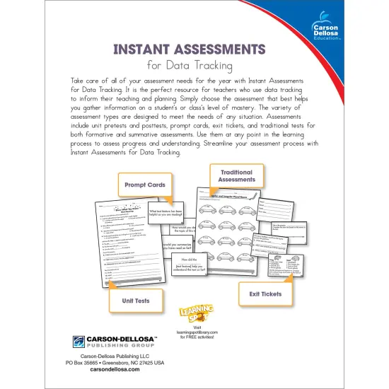 Carson Dellosa Language Arts Instant Assessments for Data Tracking Book, Grammar, Decoding Words, Fluency, and Reading Comprehension 3rd Grade Tests, Classroom or Homeschool Curriculum {2}