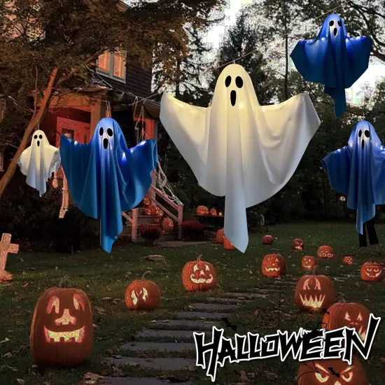 3 Pack Halloween Light-up Ghost Decorations - 22.5 Inch (White) {5}