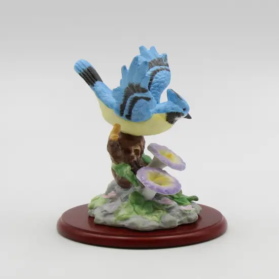 Ceramic Bluejay Bird with Morning Glory Flower Figurine, Home D&eacute;cor, Gift for Her, Gift for Mom, Kitchen D&eacute;cor, Birdwatcher Gift {4}