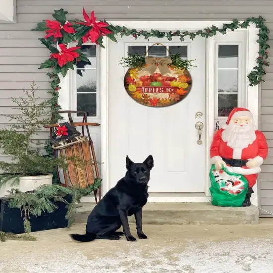 Front Door Porch Decorations Fall Apples Door Hanging Sign 12 inch {4}