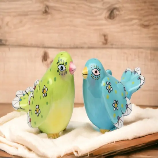 Ceramic Bohemian Birds Salt & Pepper Shakers, Home Décor, Gift for Her, Gift for Mom, Kitchen Décor, Birdwatcher Gift {2}