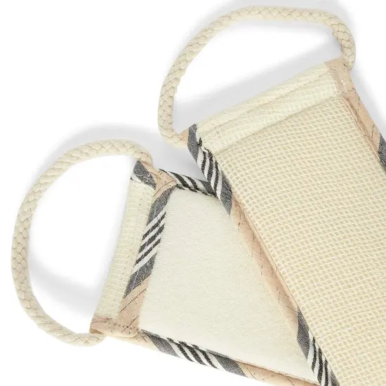 2 Pack Loofah Exfoliating Back Scrubber for Shower, Bath Scrub Sponge Cleaner Body Exfoliator for Men and Women, Spa Massage Dead Skin Cell Remover White {5}