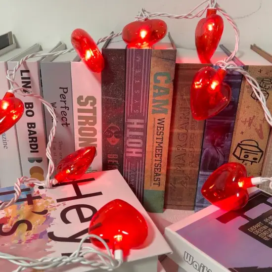 alentine's Day Glitter Red Heart Lights &ndash; 8.5Ft {2}